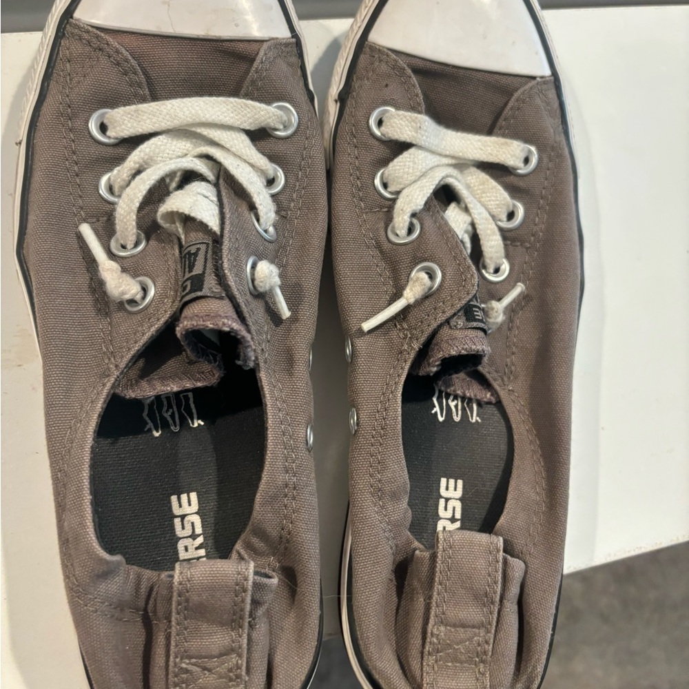 Converse Women’s Sneakers Size 9 Shoreline Slip On Gray White #1437